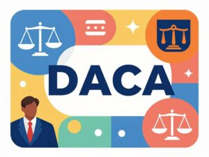 Abstract illustration representing DACA and immigration policy.