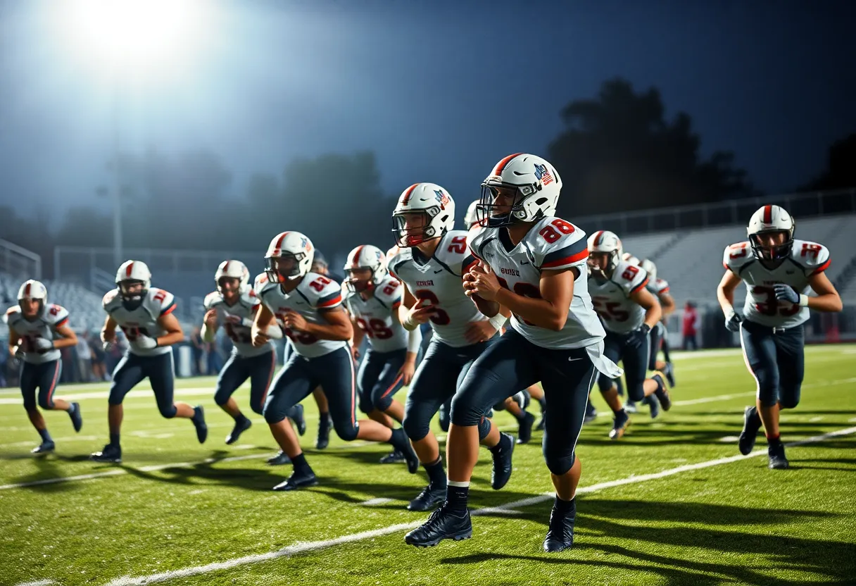 Desert View High School football players during a game