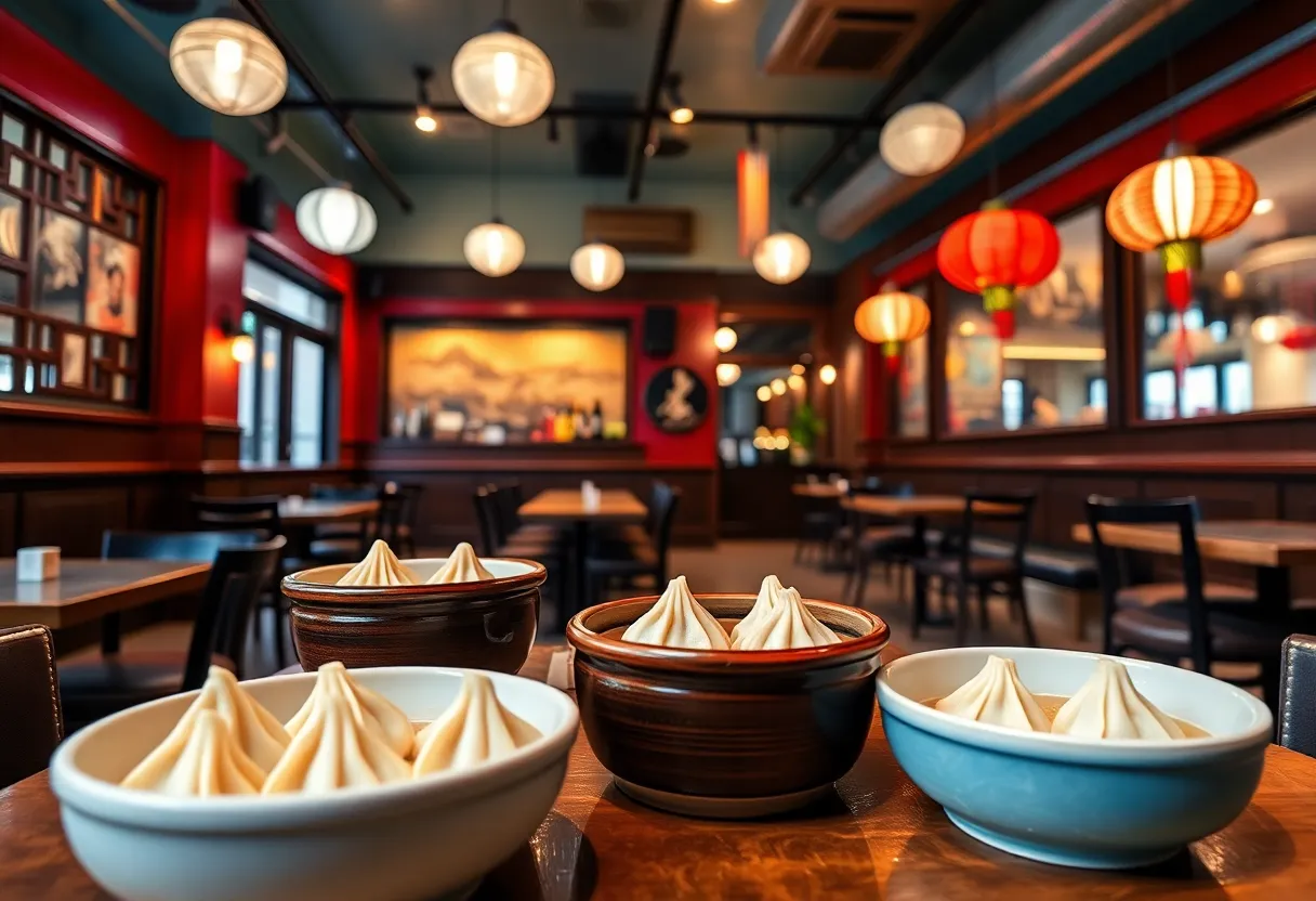 Interior of Din Tai Fung restaurant with soup dumplings