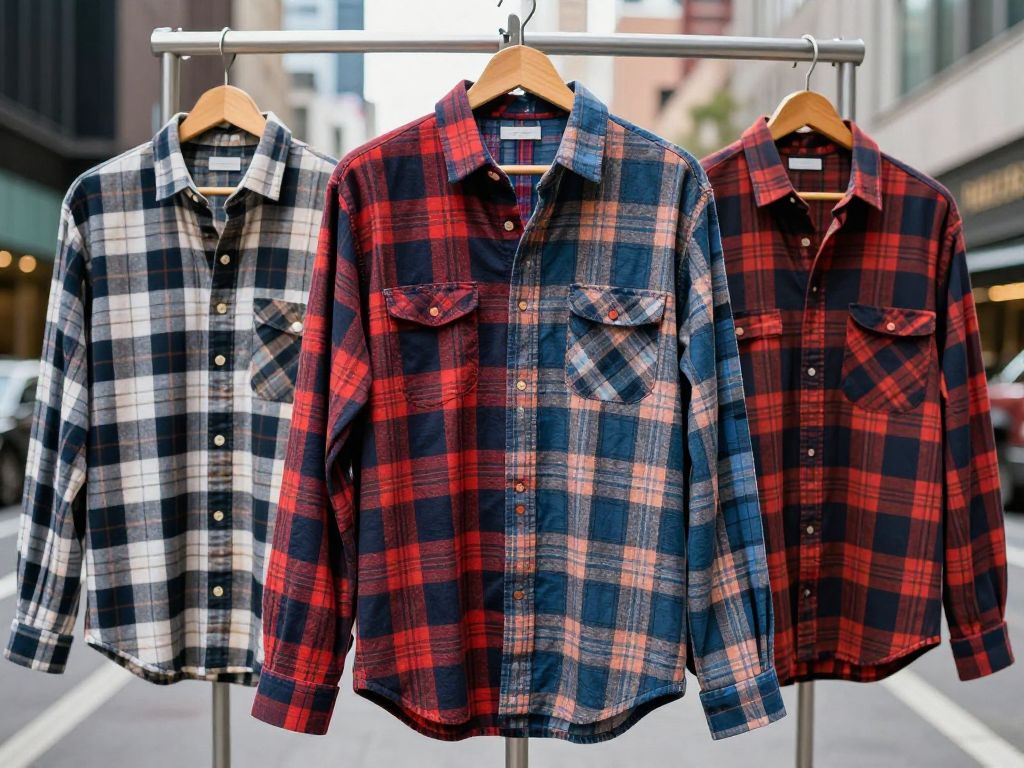 Display of Dixxon Flannel shirts showcasing various patterns