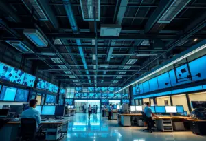 Interior of Doxim's new communication hub showcasing advanced technology.