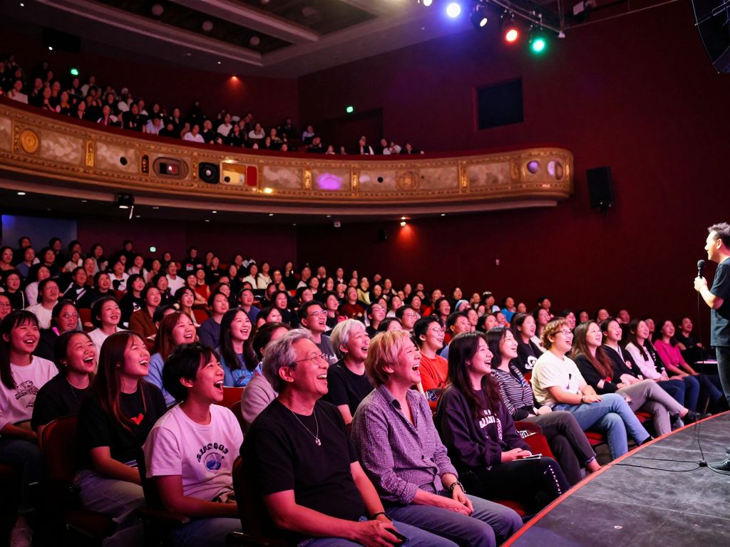 Audience enjoying a comedy performance at the Celebrity Theatre