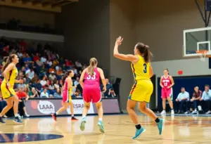 GCU women's basketball team in action at a home game
