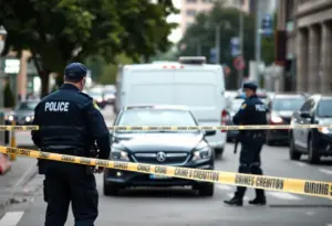 Police officers at a crime scene in Glendale, Arizona