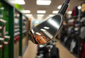 An image showcasing a high-end golf club in a store setting.