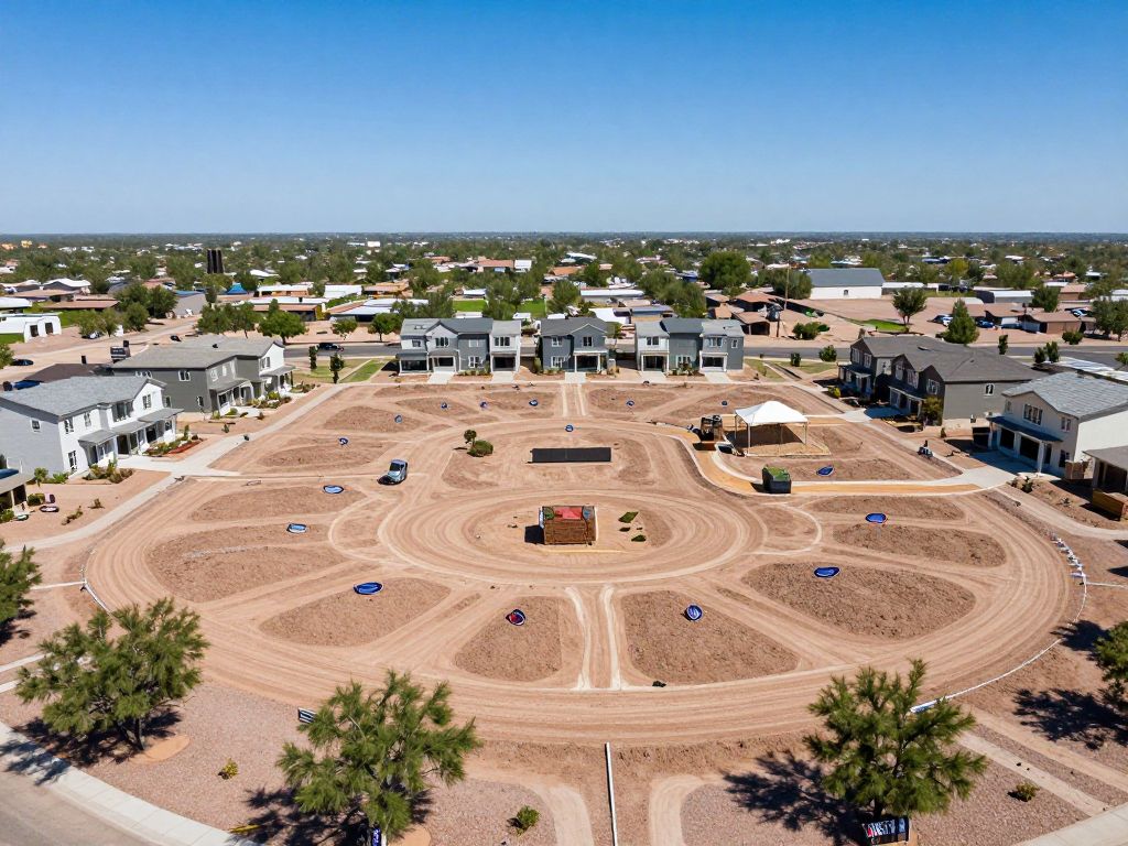 New homes being constructed at the Hawes Crossing development in Mesa, Arizona.