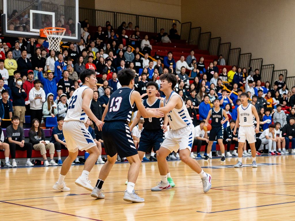 High school athletes in a basketball tournament