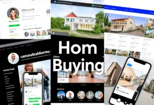 A collage of essential online tools for home buyers