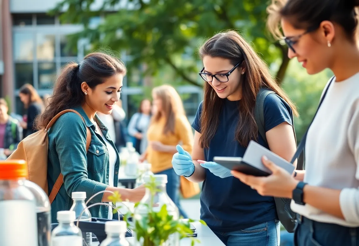 Students collaborating in a science research environment at the University of Arizona.