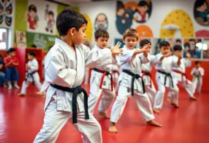 Children learning Karate at Longview Neighborhood Recreation Center in Phoenix