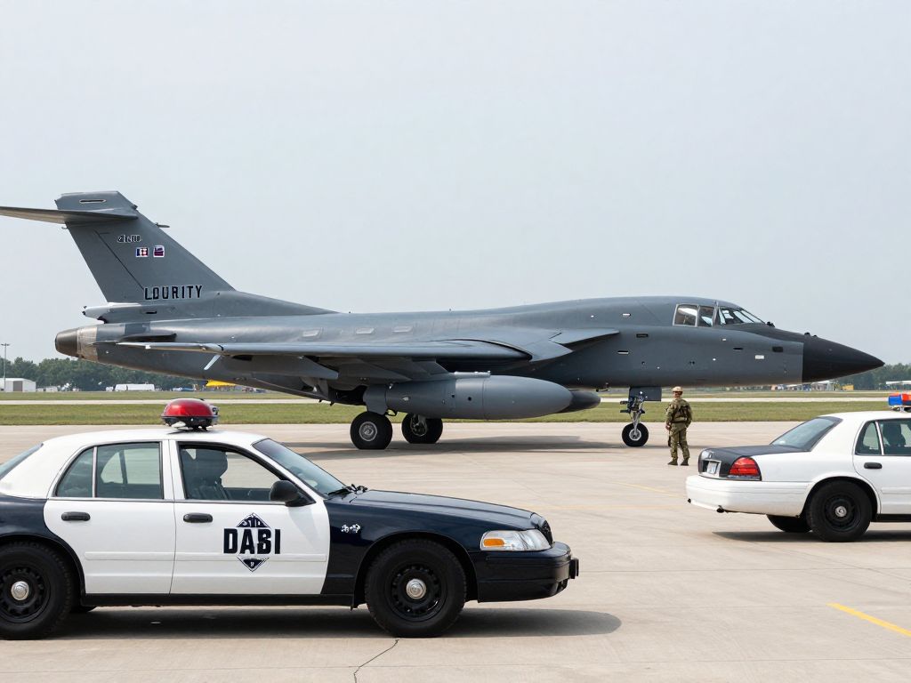 Military personnel on alert outside Luke Air Force Base