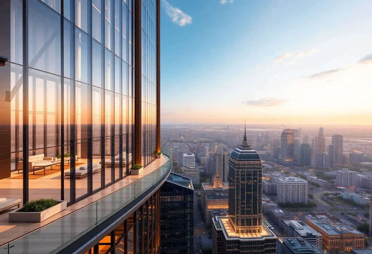 Architectural rendering of the luxury tower planned at One Camelback in Phoenix