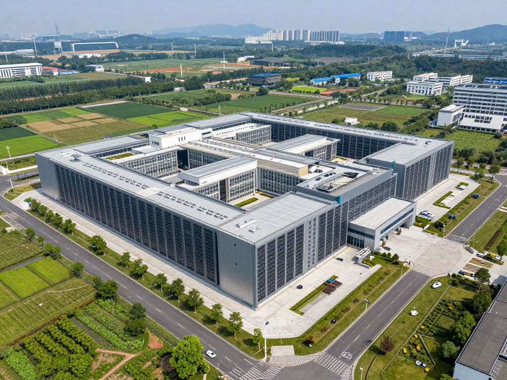 Aerial view of a modern data center in Maricopa County