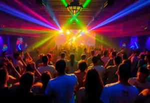 Crowd enjoying The Martinez Brothers performance at a music event.