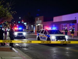Scene of a shooting incident in Mesa Arizona with police presence