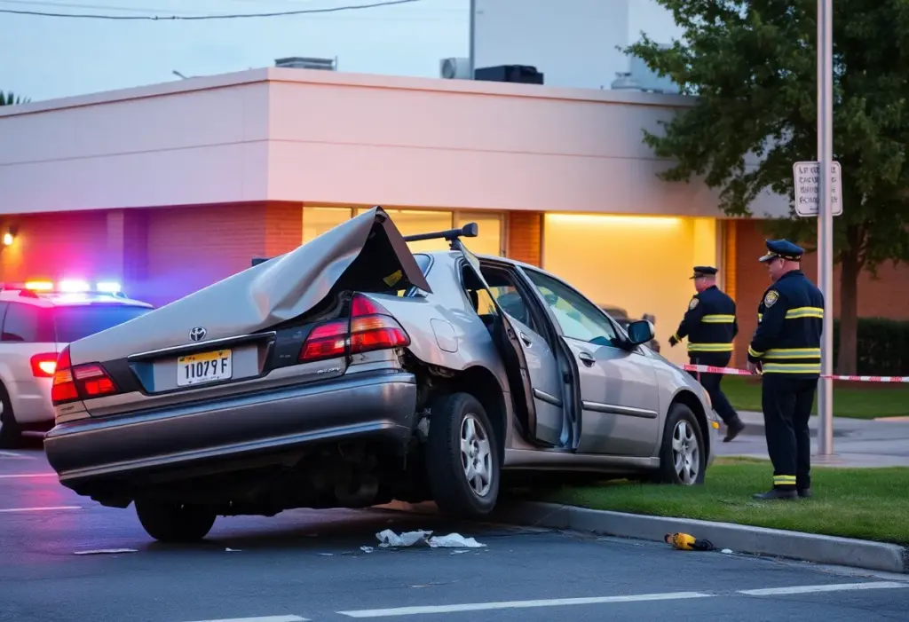 Crash involving a car and a building in Mesa, Arizona