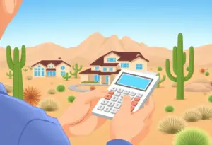 Person using a mortgage calculator in Phoenix, AZ.