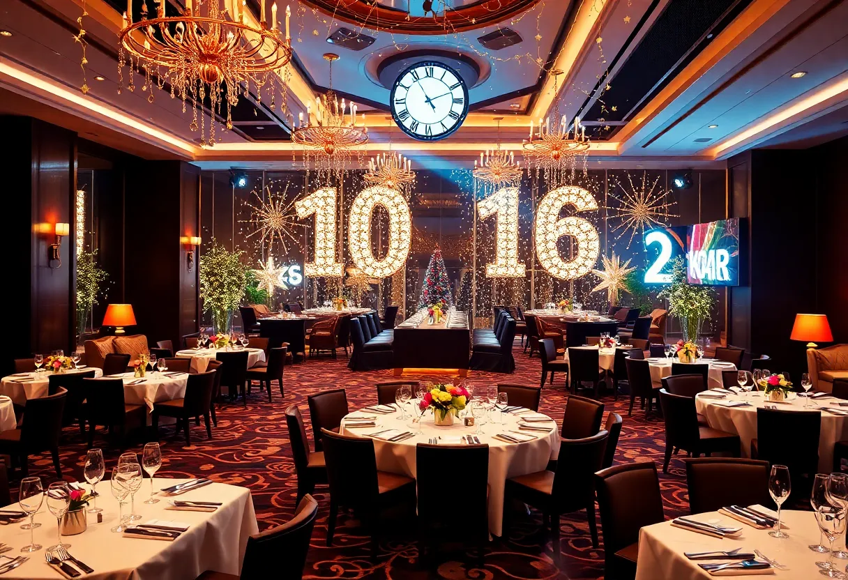 Guests enjoying the New Year's Eve celebration at Global Ambassador Hotel