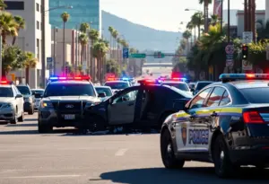 Police at a carjacking scene in Phoenix