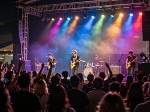Audience enjoying the Avenged Sevenfold and Good Charlotte concert in Phoenix