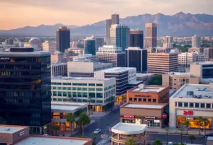 Overview of Phoenix Arizona showcasing economic development.