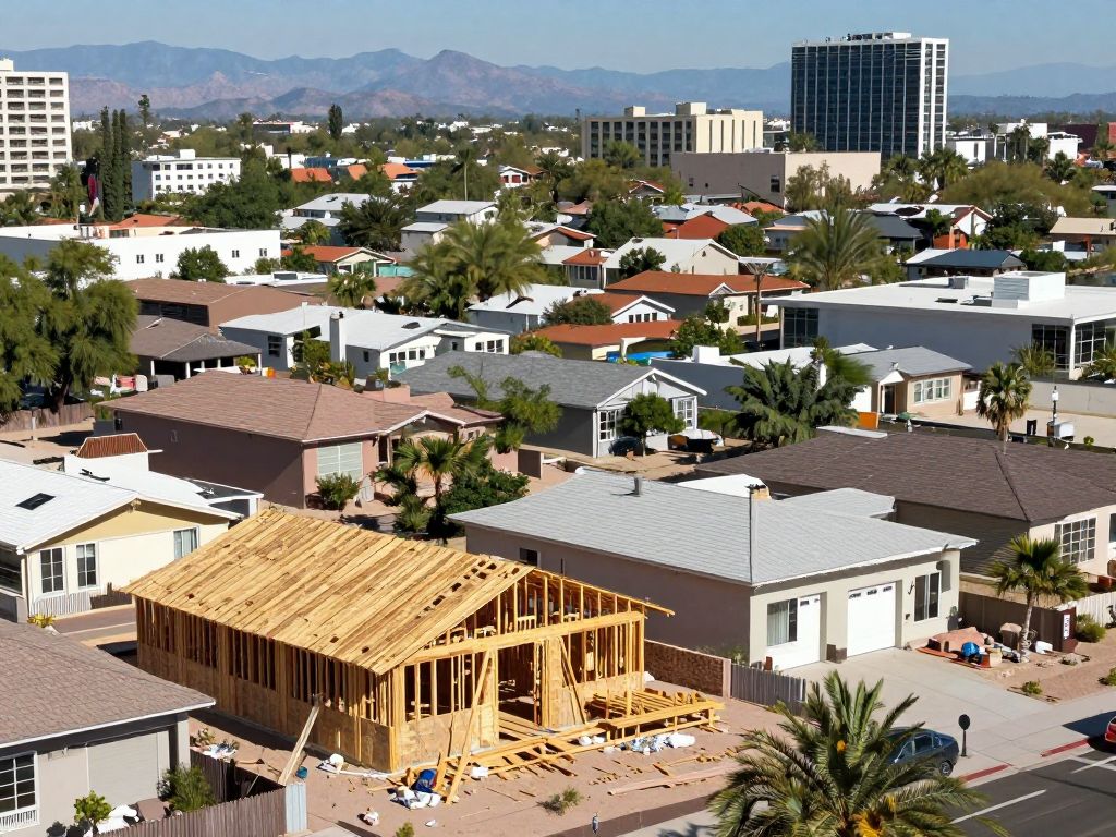Homes in Phoenix undergoing renovations for the fix-and-flip market.