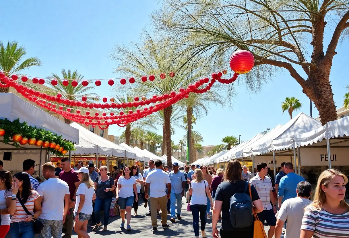 Crowd enjoying free events in Phoenix under sunny skies