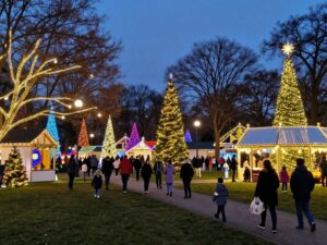 Festive light display in Phoenix during the holiday season.
