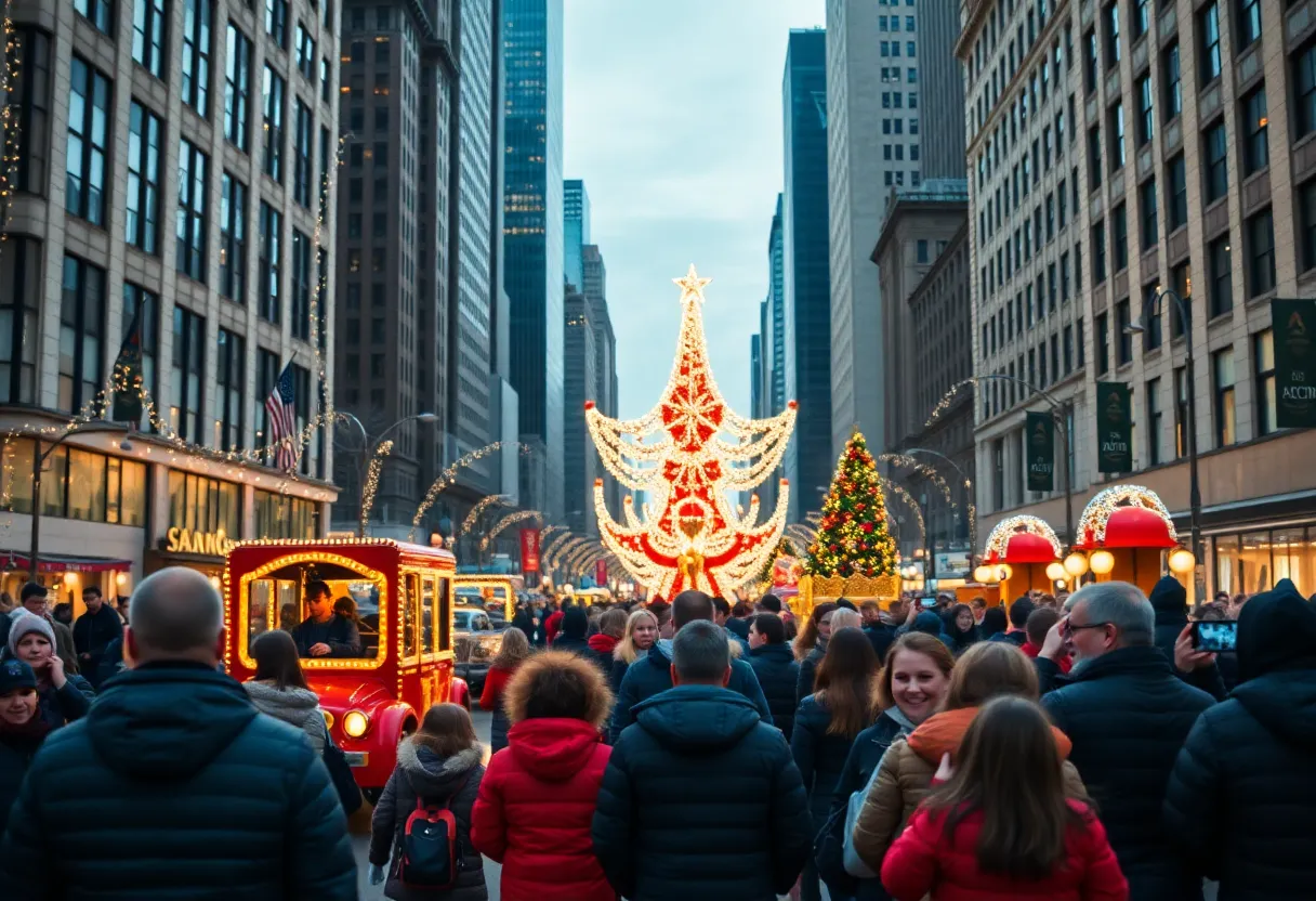 Families enjoying the APS Electric Light Parade in Phoenix