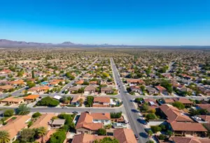 Aerial view of Phoenix housing neighborhoods