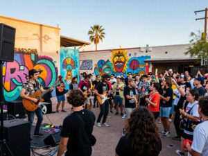 Energetic performance at a punk concert in Phoenix