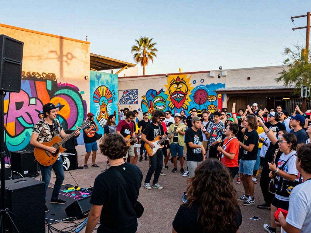 Energetic performance at a punk concert in Phoenix