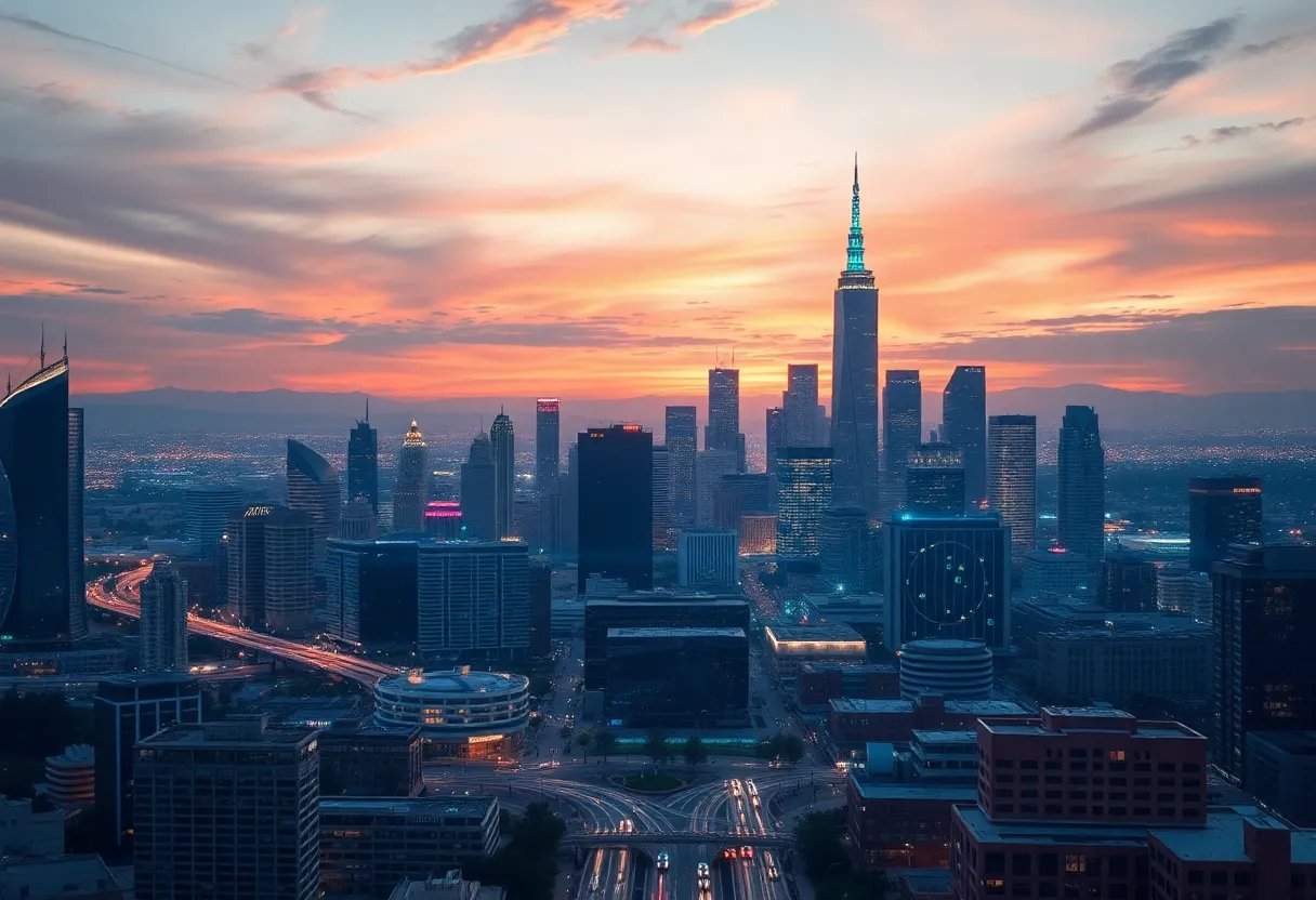 Futuristic skyline of Phoenix showcasing innovation and technology