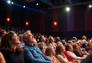 Audience participation at a live recording of a quiz show