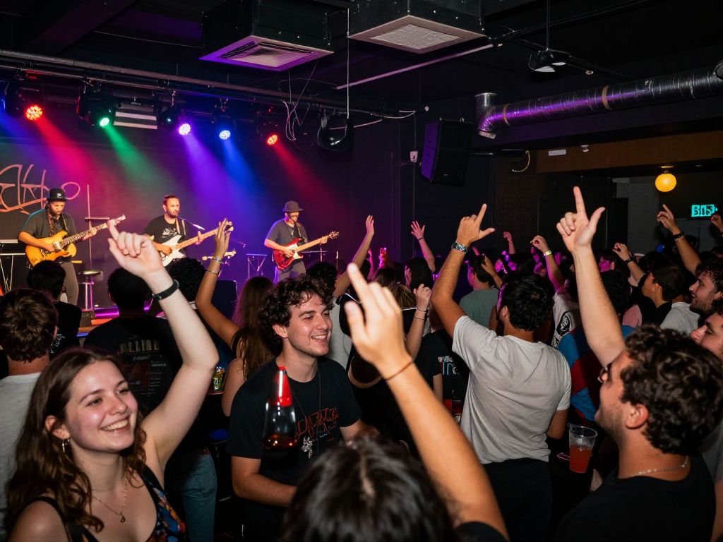 Crowd enjoying a live concert at a local music venue in Phoenix.