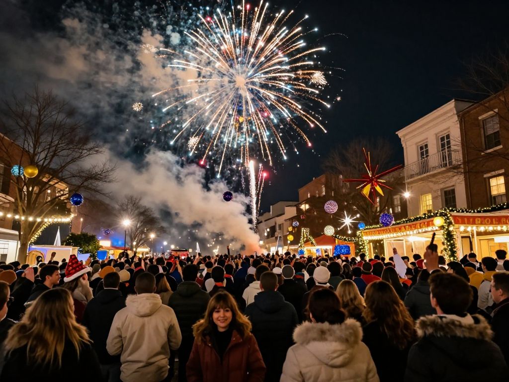 Celebrators enjoying New Year's Eve festivities in Phoenix