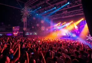 Crowd enjoying a New Year's Eve concert at Cactus Jack's in Phoenix