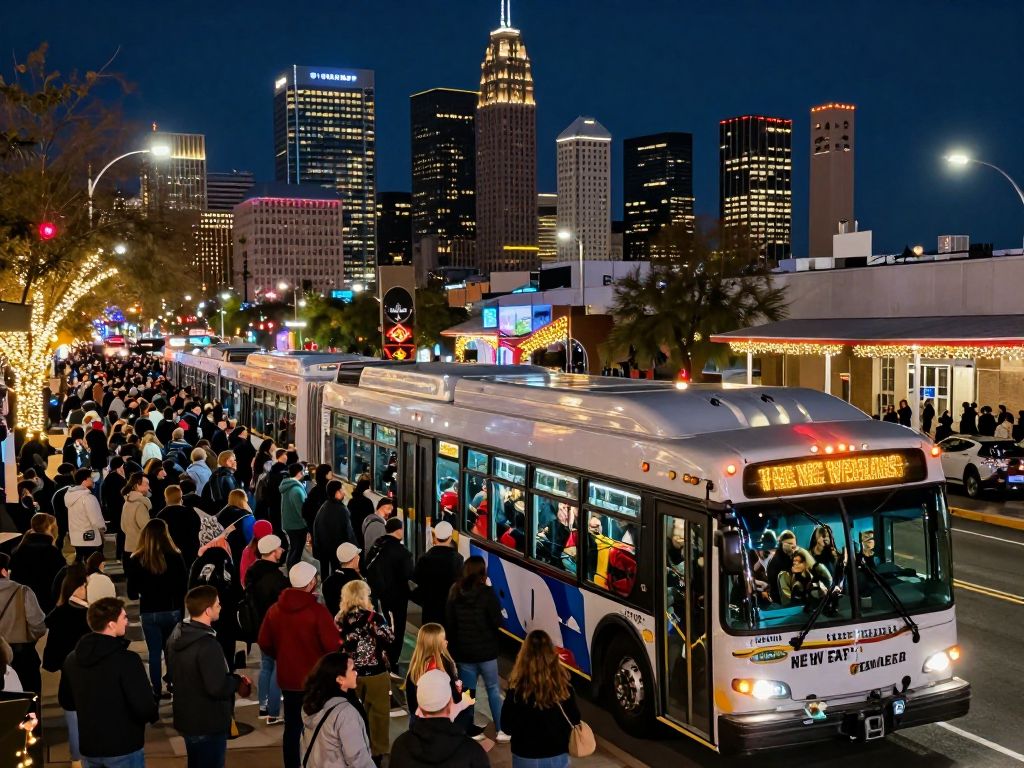 Public transit bus providing fare-free rides on New Year's Eve in Phoenix