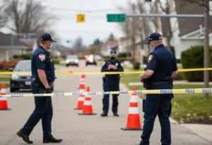 Police scene in Phoenix after a shooting incident