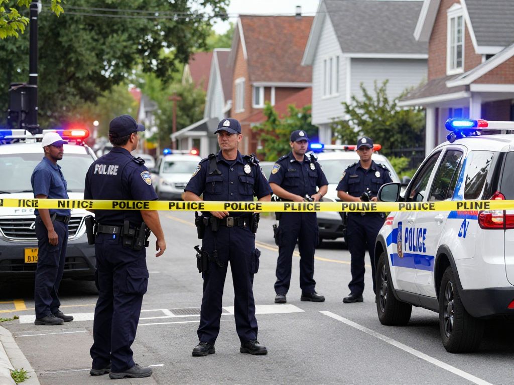 Police vehicles at a shooting scene in Phoenix neighborhood