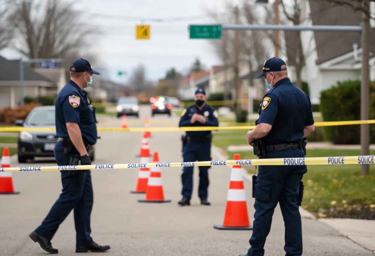 Police scene in Phoenix after a shooting incident