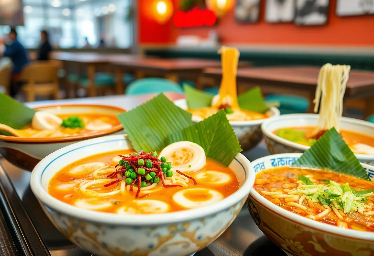 A variety of ramen bowls featuring unique flavors and ingredients from Phoenix ramen restaurants.