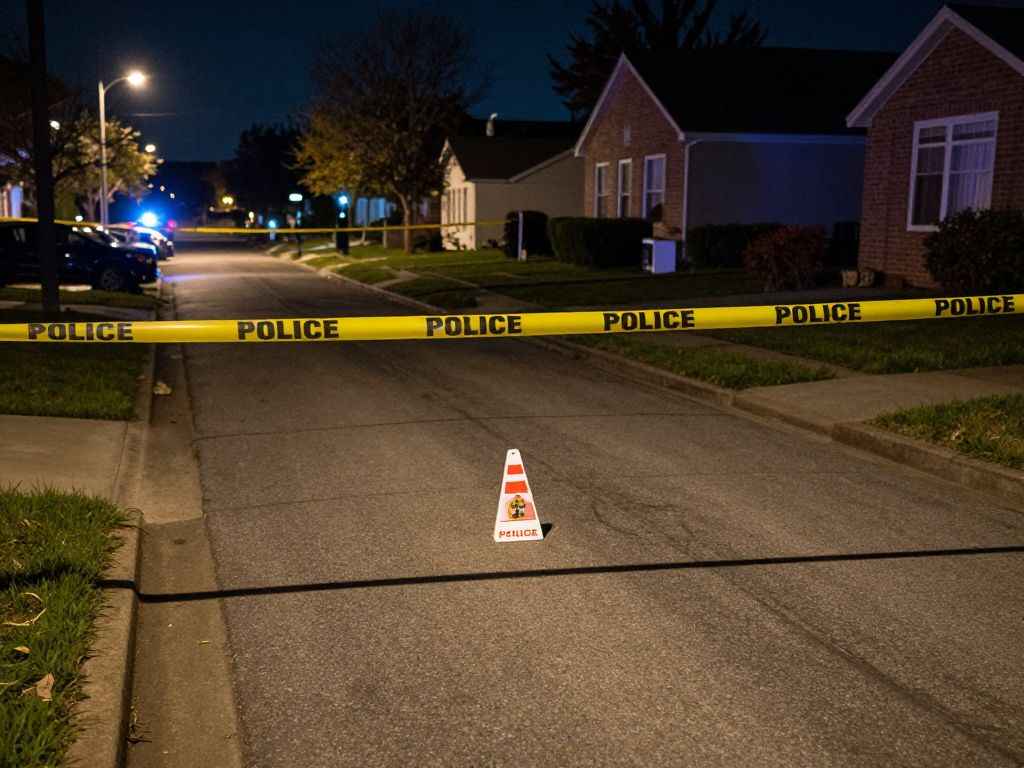 Police investigation scene in Phoenix at night