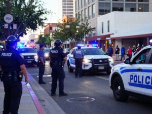Police response at a downtown Phoenix shooting scene
