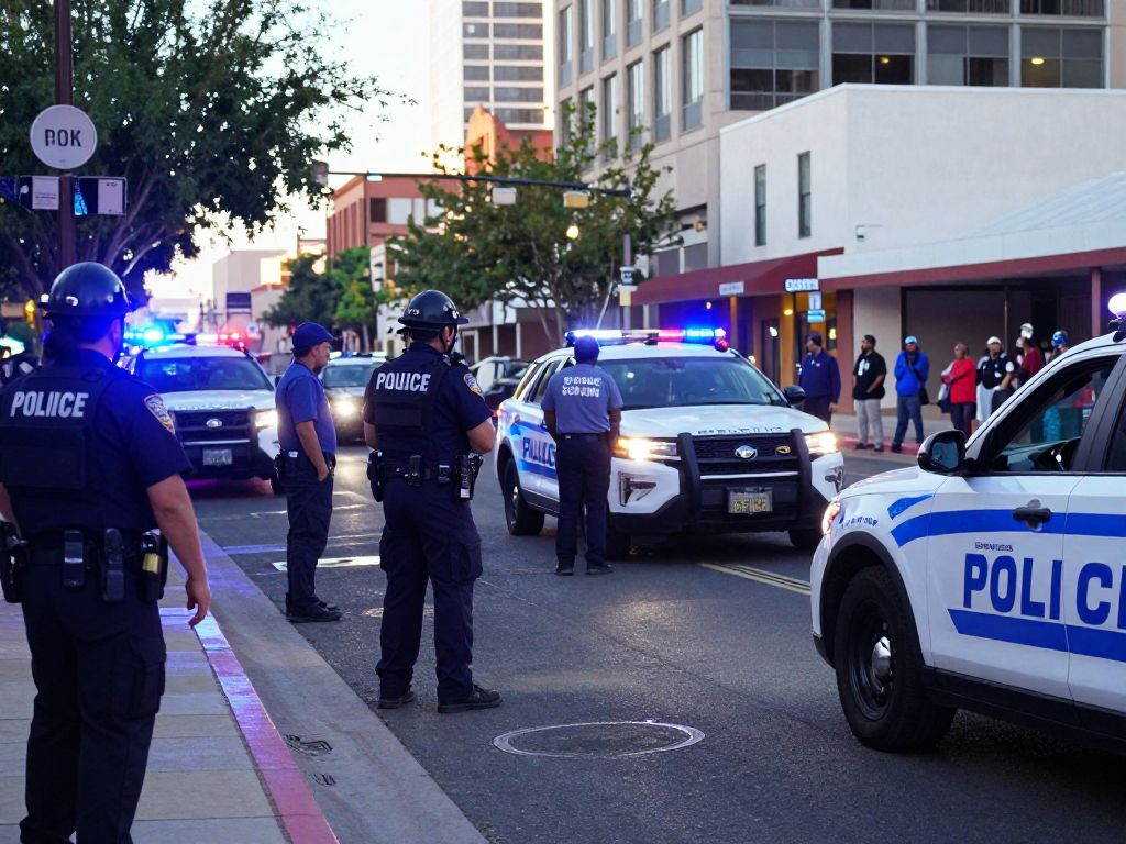 Police response at a downtown Phoenix shooting scene