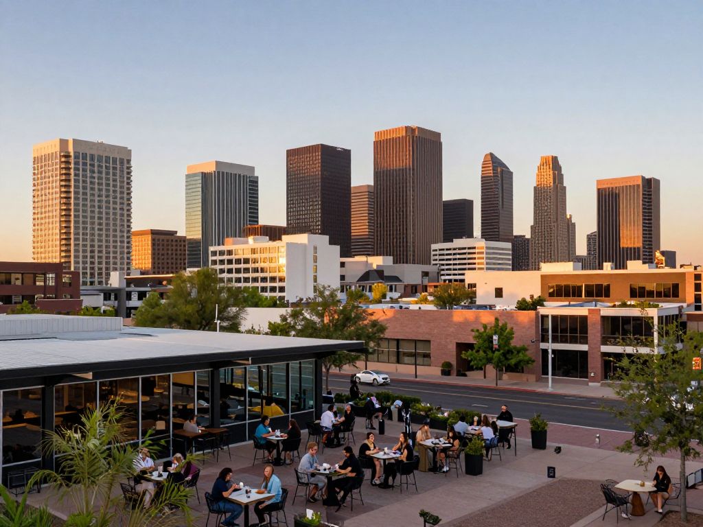 City skyline of Phoenix Arizona with entrepreneurial spirit