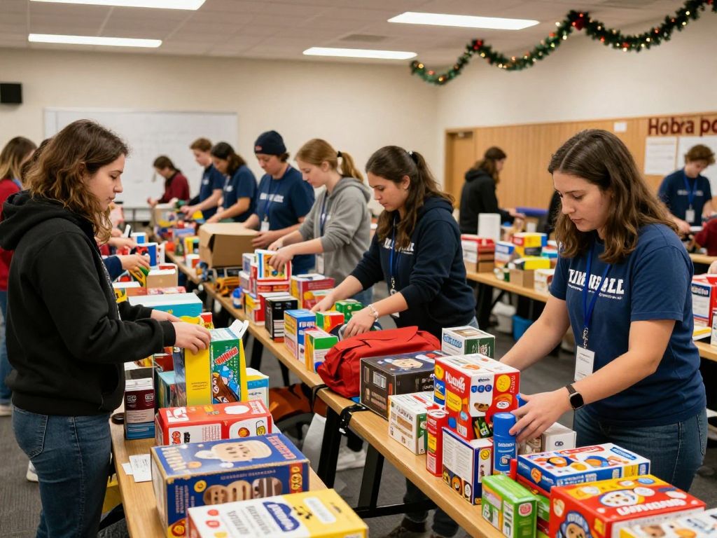 Community members participating in a toy drive event in Phoenix