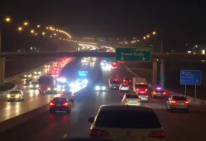 Emergency response vehicles assist at a traffic accident site on Interstate 17