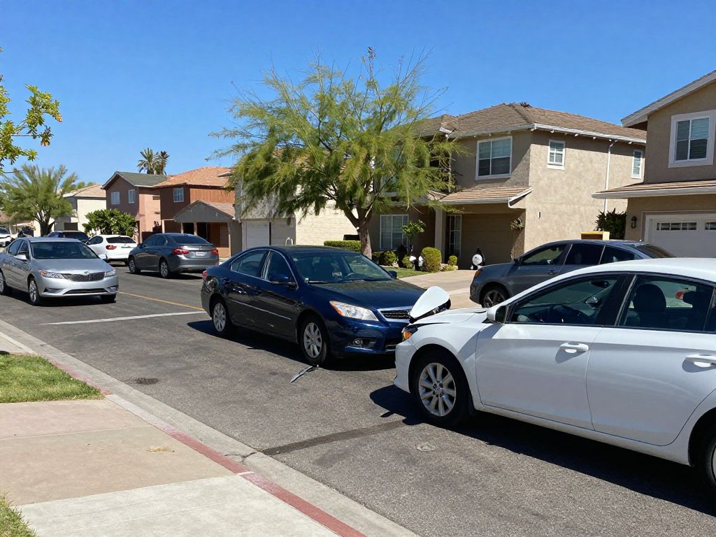 Scene of a traffic crash in a residential area in Phoenix