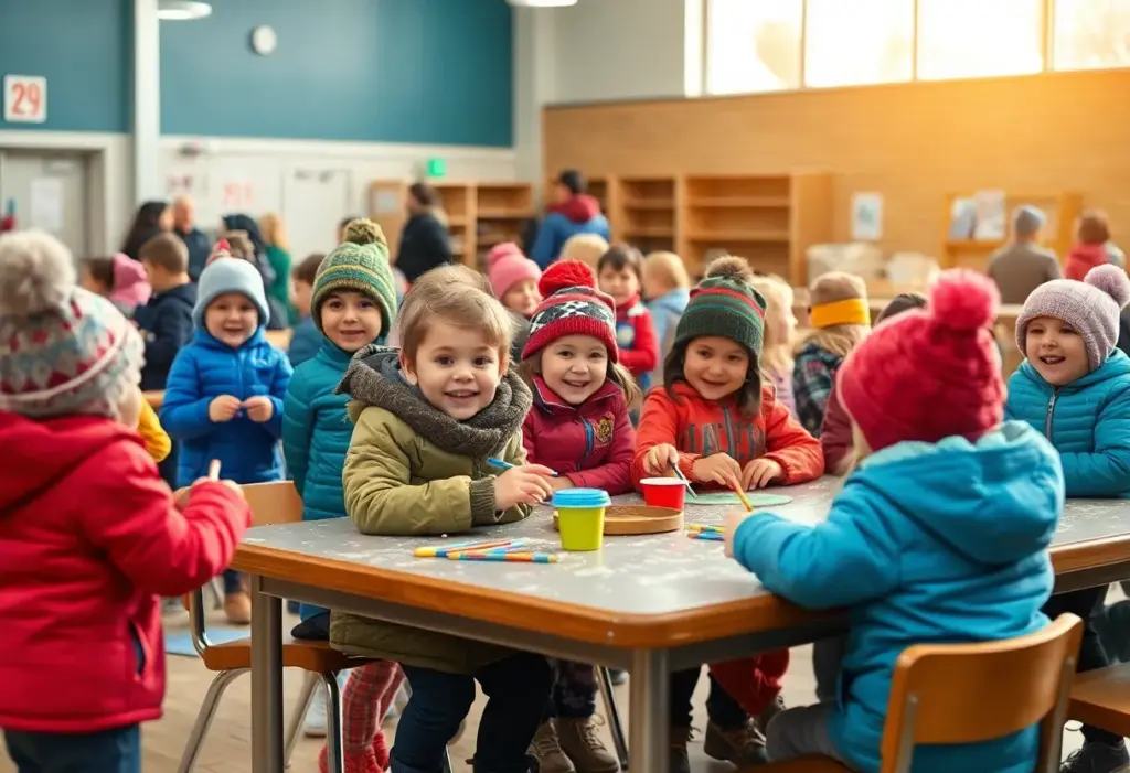 Children enjoying various activities at the PHX Plays Winter Break program